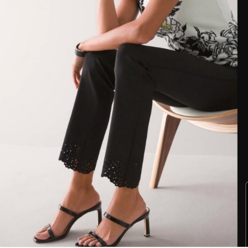 NWT White House Black Market Straight Black Cropped Pants